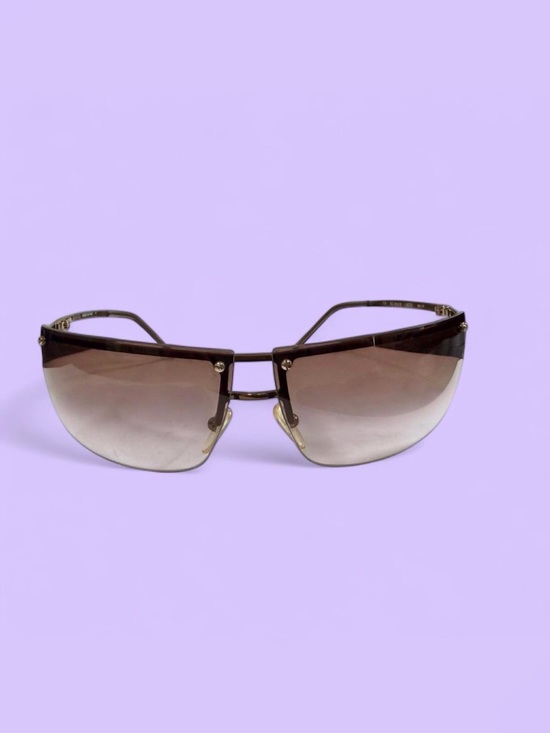 Vintage Authentic Gucci GG 2653/S Rimless Gradient Shield Sunglasses Brown main image 6
